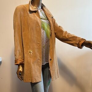 Marc New York Tan Leather Jacket Classic Style